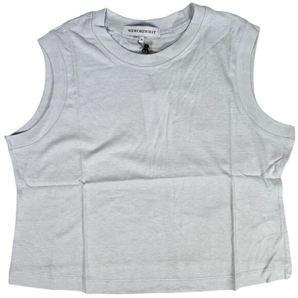 WeWoreWhat Light Grey Cotton Jersey Muscle Tee M NWT - Picture 1 of 9